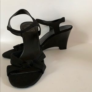 Black Dressy sandal wedges